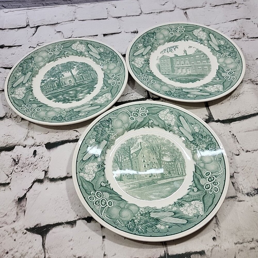 Vintage 1954 Ohio University Plates Lot Of 3 Bryan Hall Speech Edwin Watts Chubb